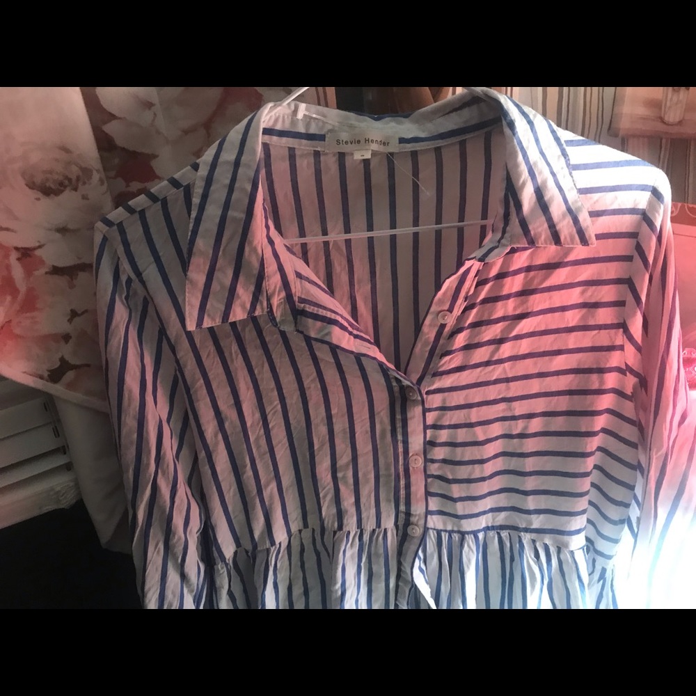 Striped button down blouse - Picture 4 of 8